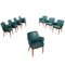 Armchairs in Leatherette from Cassina, Italy, 1950s, Set of 8 1