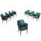 Armchairs in Leatherette from Cassina, Italy, 1950s, Set of 8, Image 1