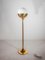 Large Brass & Opaline Glass Globe Floor Lamp, Germany, 1970s 2
