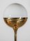 Large Brass & Opaline Glass Globe Floor Lamp, Germany, 1970s 7