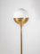 Large Brass & Opaline Glass Globe Floor Lamp, Germany, 1970s 3