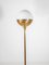 Large Brass & Opaline Glass Globe Floor Lamp, Germany, 1970s 5