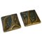 Maniglie per porte quadrate push pull in bronzo, anni '70, set di 2, Immagine 1