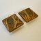 Architectural Square Relief Push Pull Square Bronze Door Handles, 1970s, Set of 2 2