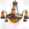 Lámpara de araña Art Déco atribuida a Muller Freres Luneville, años 20, Imagen 3