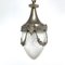 Art Nouveau Nickel Teardrop-Shaped Pendant Lamp, 1900s 2