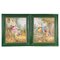 Bigot, Figurative Scenes, Late 1800s, Paintings on Porcelain, Framed, Set of 2 1