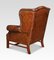 Brown Leather Wingback Armchairs, 1890s, Set of 2 6