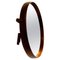 Circular Teak Wall Mirror attributed to U. and O. Kristiansson for Luxus Vittsjö Sweden, 1960s 1