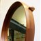 Circular Teak Wall Mirror attributed to U. and O. Kristiansson for Luxus Vittsjö Sweden, 1960s 3