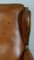Poltrona Wingback in pelle di mucca con dettagli in legno, Immagine 10
