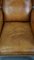 Cow Leather Wingback Chair with Wooden Details 6