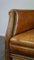 Cow Leather Wingback Chair with Wooden Details 11