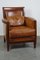 Vintage Art Deco Brown Leather Armchair 2