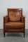 Vintage Art Deco Brown Leather Armchair 3