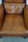 Vintage Art Deco Brown Leather Armchair 7