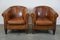 Vintage Brown Leather Club Chairs, Set of 2, Image 2