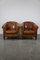 Vintage Brown Leather Club Chairs, Set of 2 1
