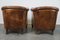 Braune Vintage Leder Clubsessel, 2er Set 4