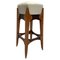 Tabouret Mid-Century en Bois avec Assise en Velours, Italie, 1950s 1