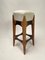 Tabouret Mid-Century en Bois avec Assise en Velours, Italie, 1950s 5