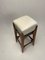 Tabouret Mid-Century en Bois avec Assise en Velours, Italie, 1950s 4