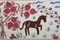 Suzani Tapestry with Horse Decor, Uzbekistan 4