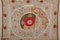 Pale Suzani aus Samarkand Usbekistan, Anfang des 20. Jahrhunderts Pastell Stickerei usbekischer Stoff, Boho Bukhara Wandbehang Dekor 37 X 44 6