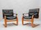 Leather Armchairs by Åke Freelskter for Nelo Kroken, Sweden, 1960s, Set of 2 3