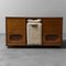 Couchtisch aus Holz mit 3 Stoffpoufs, 1970er, 4er Set 9