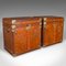 English Leather Luggage Cases or Nightstands, 1980s, Set of 2 1