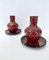 Black and Red Murano Glass Vases with Bronze Aventurine Glass attributed to Vincenzo Nason, 1960s, Set of 4 4