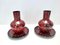 Vases en Verre de Murano Noir et Rouge avec Verre Aventurine en Bronze attribué à Vincenzo Nason, 1960s, Set de 4 1