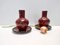 Schwarze & Rote Murano Glasvasen mit Bronze Aventurin Glas zugeschrieben Vincenzo Nason, 1960er, 4 . Set 2