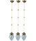 Art Deco Pendants with Blue Opaline Glass Shades, Vienna, Austria, 1920s, Set of 3 1