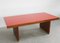 Table en Chêne, Laiton et Stratifié Rouge par Gio Ponti, Italie, 1950s 5