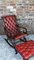 Rocking Chair et Repose-pieds Chesterfield en Cuir Sang-de-Bœuf, Set de 2 7