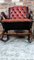 Chesterfield Slipper Rocking Chair and Footstool in Ox Blood Leather, Set of 2 2