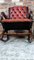 Chesterfield Slipper Rocking Chair and Footstool in Ox Blood Leather, Set of 2, Image 2