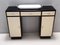 Rationalist Black and Ivory Entryway Console Table with Black Glass Top, Italy, 1940s, Image 6