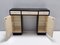 Rationalist Black and Ivory Entryway Console Table with Black Glass Top, Italy, 1940s 10