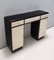 Rationalist Black and Ivory Entryway Console Table with Black Glass Top, Italy, 1940s 7