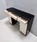 Rationalist Black and Ivory Entryway Console Table with Black Glass Top, Italy, 1940s, Image 9