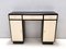 Rationalist Black and Ivory Entryway Console Table with Black Glass Top, Italy, 1940s, Image 1