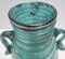 Jarrón Scavo vintage de vidrio en verde azulado atribuido a Seguso, Italia, años 50, Imagen 7