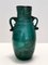 Vintage Teal Scavo Glass Vase attributed to Seguso, Italy, 1950s 3