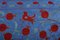 Tapiz Suzani de seda azul con decoración de granadas, Imagen 6