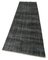 Handmade Overdyed Black Wool Runner Rug, Image 2