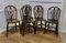 Victorian Beech & Elm Wheel Back Windsor Kitchen Dining Chairs, Set of 5 7