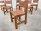 Leather and Elm Dining Chairs from Maison Regain, 1970s, Set of 6 8